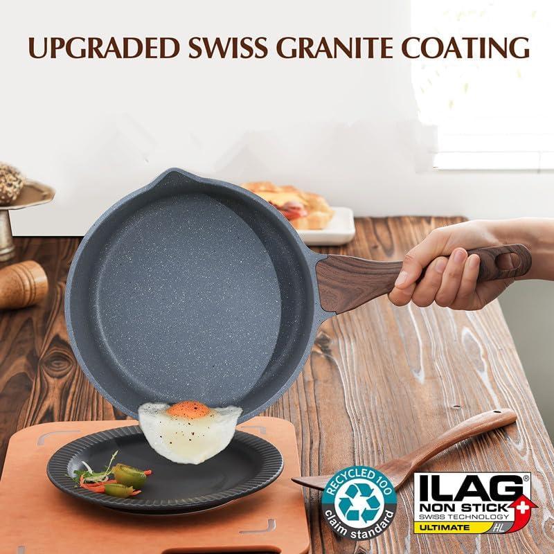 image:imageSENSARTE Nonstick Saucepan with Lid 15 Quarts Small Pot with Swiss Granite Coating Staycool Handle Multipurpose Handy Sauce Pot Small Kitchen Cooking Pot Induction Comptable PFOA FreeGray Granite