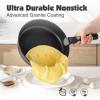SENSARTE 24 Piece Pots and Pans Set, Nonstick Detachable Handle Cookware, Induction Kitchen Cookware Set with Removable Handle, Healthy Non Stick for RV, Dishwasher＆Oven Safe (Black)(Black)