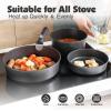 SENSARTE 24 Piece Pots and Pans Set, Nonstick Detachable Handle Cookware, Induction Kitchen Cookware Set with Removable Handle, Healthy Non Stick for RV, Dishwasher＆Oven Safe (Black)(Black)