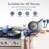 SENSARTE Ceramic Cookware Set Non-toxic 14 Pcs, Nonstick Pots and Pans Set, Dishwasher Safe Induction Cookware, Healthy Kitchen Cooking Set, PFOA/PFAS/PTFE Free(Velvet Blue)