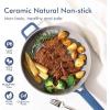 SENSARTE Ceramic Cookware Set Non-toxic 14 Pcs, Nonstick Pots and Pans Set, Dishwasher Safe Induction Cookware, Healthy Kitchen Cooking Set, PFOA/PFAS/PTFE Free(Velvet Blue)