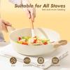 SENSARTE Ceramic Nonstick Frying Pan Skillet with Lid, 13.3 Inch Large Deep Frying Pan, 6 QT Saute Pan, Induction Pan, Healthy Non Toxic Cooking Pan with Helper Handle, PFOA PFAS PTFE Free(Ceramic White)