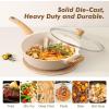 SENSARTE Ceramic Nonstick Frying Pan Skillet with Lid, 13.3 Inch Large Deep Frying Pan, 6 QT Saute Pan, Induction Pan, Healthy Non Toxic Cooking Pan with Helper Handle, PFOA PFAS PTFE Free(Ceramic Taupe)