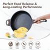 SENSARTE Ceramic Nonstick Frying Pan Skillet with Lid, 13.3 Inch Large Deep Frying Pan, 6 QT Saute Pan, Induction Pan, Healthy Non Toxic Cooking Pan with Helper Handle, PFOA PFAS PTFE Free(Classic Black)