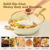 SENSARTE Ceramic Nonstick Frying Pan Skillet with Lid, 13.3 Inch Large Deep Frying Pan, 6 QT Saute Pan, Induction Pan, Healthy Non Toxic Cooking Pan with Helper Handle, PFOA PFAS PTFE Free(Ceramic White)