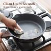 SENSARTE Nonstick Ceramic Skillet with Lid 12-inch/5QT, Non Toxic Deep Frying Pan, Saute Pan with Lid, Stay-cool Handle, Healthy Cooking Pot Dishwasher Safe, Induction Compatible, Green(Gray)