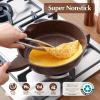 SENSARTE Nonstick Ceramic Skillet with Lid 12-inch/5QT, Non Toxic Deep Frying Pan, Saute Pan with Lid, Stay-cool Handle, Healthy Cooking Pot Dishwasher Safe, Induction Compatible, Green(Toffee Brown)