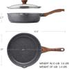 SENSARTE Nonstick Ceramic Skillet with Lid 12-inch/5QT, Non Toxic Deep Frying Pan, Saute Pan with Lid, Stay-cool Handle, Healthy Cooking Pot Dishwasher Safe, Induction Compatible, Green(Gray)