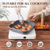SENSARTE Nonstick Cookware Set 23-Piece, Non Stick Pots and Pans Set with Swiss Granite Coating, Healthy Kitchen Cooking Set, Stay-Cool Handles(Gray)