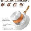 SENSARTE Nonstick Cookware Set 23-Piece, Non Stick Pots and Pans Set with Swiss Granite Coating, Healthy Kitchen Cooking Set, Stay-Cool Handles(White)