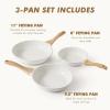 SENSARTE Nonstick Frying Pan Skillets, Swiss Granite Coating Omelette Pans, Healthy Cookware Chef’s Pan, Free of Intentionally Added PFOA (9.5+11+12.5 Inch)(White)