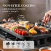 SENSARTE Nonstick Grill Pan for Stove Tops, Versatile Griddle with Pour Spouts, Square Big Cooking Surface, Durable Skillet Indoor & Outdoor Grilling. PFOA Free, 9.5 Inch(Black)