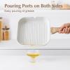 SENSARTE Nonstick Grill Pan for Stove Tops, Versatile Griddle with Pour Spouts, Square Big Cooking Surface, Durable Skillet Indoor & Outdoor Grilling. PFOA Free, 9.5 Inch(White Ceramic)