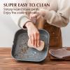 SENSARTE Nonstick Grill Pan for Stove Tops, Versatile Griddle with Pour Spouts, Square Big Cooking Surface, Durable Skillet Indoor & Outdoor Grilling. PFOA Free, 9.5 Inch(Gray Granite)