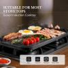 SENSARTE Nonstick Grill Pan for Stove Tops, Versatile Griddle with Pour Spouts, Square Big Cooking Surface, Durable Skillet Indoor & Outdoor Grilling. PFOA Free, 9.5 Inch(Black)