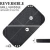 SENSARTE Nonstick Grill Pan for Stove Tops, Versatile Griddle with Pour Spouts, Square Big Cooking Surface, Durable Skillet Indoor & Outdoor Grilling. PFOA Free, 9.5 Inch(Black)