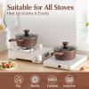 SENSARTE Nonstick Saucepan with Lid, 1.5 Quarts Small Pot with Swiss Granite Coating, Stay-cool Handle, Multipurpose Handy Sauce Pot Small Kitchen Cooking Pot, Induction Comptable, PFOA Free(Toffee Brown)