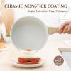 SENSARTE Nonstick Saucepan with Lid, 1.5 Quarts Small Pot with Swiss Granite Coating, Stay-cool Handle, Multipurpose Handy Sauce Pot Small Kitchen Cooking Pot, Induction Comptable, PFOA Free(White Ceramic)