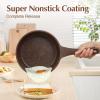 SENSARTE Nonstick Saucepan with Lid, 1.5 Quarts Small Pot with Swiss Granite Coating, Stay-cool Handle, Multipurpose Handy Sauce Pot Small Kitchen Cooking Pot, Induction Comptable, PFOA Free(Toffee Brown)