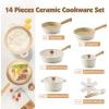 SENSARTE PASCA Ceramic Nonstick Pots and Pans Set 14pcs, Healthy Cookware Set, Non-toxic Induction Kitchen Cooking Set, Dishwasher & Oven Safe, PFAS/PTFE/PFOA Free