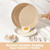 SENSARTE PASCA Ceramic Nonstick Pots and Pans Set 14pcs, Healthy Cookware Set, Non-toxic Induction Kitchen Cooking Set, Dishwasher & Oven Safe, PFAS/PTFE/PFOA Free