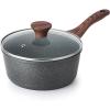 image:imageSENSARTE Nonstick Saucepan with Lid 15 Quarts Small Pot with Swiss Granite Coating Staycool Handle Multipurpose Handy Sauce Pot Small Kitchen Cooking Pot Induction Comptable PFOA FreeGray Granite