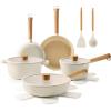 SENSARTE PASCA Ceramic Nonstick Pots and Pans Set 14pcs, Healthy Cookware Set, Non-toxic Induction Kitchen Cooking Set, Dishwasher & Oven Safe, PFAS/PTFE/PFOA Free