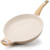SENSARTE Ceramic Nonstick Frying Pan Small Skillet 8/9.5/11/12.5Inch Non Stick Omelet Pan, Non-toxic Kitchen Cooking Chef’s Pan, Free of Intentionally Added PFOA/PFAS/PTFE, Induction Compatible, White(Ceramic Taupe)