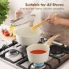 SENSARTE Ceramic Nonstick Sauce Pan with Lid, 1.5 Quart Small Saucepan, White Cooking Pot with Stay Cool Handle, Non toxic Kitchen Sauce Pot, Non stick Saucier Pan, Induction Pot, PFOA PTFE PFAS Free(Ceramic White)