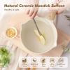 SENSARTE Ceramic Nonstick Sauce Pan with Lid, 1.5 Quart Small Saucepan, White Cooking Pot with Stay Cool Handle, Non toxic Kitchen Sauce Pot, Non stick Saucier Pan, Induction Pot, PFOA PTFE PFAS Free(Ceramic White)