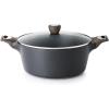 SENSARTE Ceramic Nonstick Stock Pot with Lid, 2.6/4.5/6.6/8.5 QT Soup Pot Casserole Pot, Non-toxic Healthy Pasta Pot, Large Cooking Pot Stew Pot, Induction Compatible, PFOA PFAS PTFE Free, Taupe(Classic Black)