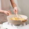 SENSARTE Kitchen Utensils 2-Piece, Silicone Cooking Utensils, Silicone Spatula and Ladle with Wooden Handle, Taupe(Taupe)