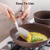 SENSARTE Kitchen Utensils 2-Piece, Silicone Cooking Utensils, Silicone Spatula and Ladle with Wooden Handle, Taupe(White)