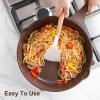 SENSARTE Kitchen Utensils 2-Piece, Silicone Cooking Utensils, Silicone Spatula and Ladle with Wooden Handle, Taupe(White)