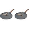SENSARTE Nonstick Crepe Pan, Swiss Granite Coating Dosa Pan Pancake Flat Skillet Tawa Griddle 10-Inch with Stay-Cool Handle, Induction Compatible(Gray)
