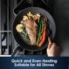 SENSARTE Nonstick Frying Pan Set 2-Piece, Oven Safe Skillets with Swiss Coating, Induction Compatible Chef Pan Set, Dishwasher Safe Cooking Pans, PFOA PFOS Free, 8 and 10 Inch(Black)