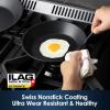 SENSARTE Nonstick Frying Pan Set 2-Piece, Oven Safe Skillets with Swiss Coating, Induction Compatible Chef Pan Set, Dishwasher Safe Cooking Pans, PFOA PFOS Free, 8 and 10 Inch(Black)