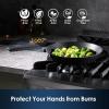 SENSARTE Silicone Hot Handle Holder, Reusable Heat Protection Up to 450℉, Dishwasher Safe, Non-Slip Sleeve Grip Handle, Black(Black)
