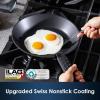 SENSARTE Silicone Hot Handle Holder, Reusable Heat Protection Up to 450℉, Dishwasher Safe, Non-Slip Sleeve Grip Handle, Black(Black)