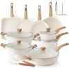 SENSARTE Ceramic Cookware Sets, Pots and Pans Set Non stick, Non toxic Healthy Induction Cookware, 26 Pcs Nonstick Kitchen Cooking Set, w/Frying Pans Set, Saucepans Set(Ceramic White)