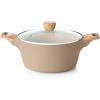 SENSARTE Ceramic Nonstick Stock Pot with Lid, 2.6/4.5/6.6/8.5 QT Soup Pot Casserole Pot, Non-toxic Healthy Pasta Pot, Large Cooking Pot Stew Pot, Induction Compatible, PFOA PFAS PTFE Free, Taupe(Ceramic Taupe)
