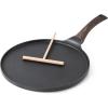 SENSARTE Nonstick Crepe Pan, Swiss Granite Coating Dosa Pan Pancake Flat Skillet Tawa Griddle 10-Inch with Stay-Cool Handle, Induction Compatible(Black)