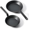 SENSARTE Nonstick Frying Pan Set 2-Piece, Oven Safe Skillets with Swiss Coating, Induction Compatible Chef Pan Set, Dishwasher Safe Cooking Pans, PFOA PFOS Free, 8 and 10 Inch(Black)