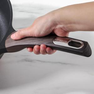 SENSARTE Frying Pan Bakelite Handle Accessories Repalcement Compatible(Taupe long handle)(Black)