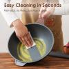 SENSARTE Ceramic Nonstick Wok with Lid, 11 Inch Non Toxic Stir-fry Pan Induction Cookware, Deep Frying Pan Skillet with Stay-Cool Handles, PFAS/PTFE/PFOA Free(Gray)