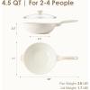 SENSARTE Ceramic Nonstick Wok with Lid, 11 Inch Non Toxic Stir-fry Pan Induction Cookware, Deep Frying Pan Skillet with Stay-Cool Handles, PFAS/PTFE/PFOA Free(Cream White)
