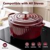 SENSARTE Enameled Cast Iron Dutch Oven 6.5 Quart Nonstick Casserole Cooking Pot with Lid Dual Handles Non-toxic Cooking Pot for Baking, Stews, Braising, Roasting, Oven Safe up to 500°F, Stovetop Compatible(Burgundy Red)