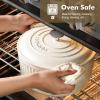 SENSARTE Enameled Cast Iron Dutch Oven 6.5 Quart Nonstick Casserole Cooking Pot with Lid Dual Handles Non-toxic Cooking Pot for Baking, Stews, Braising, Roasting, Oven Safe up to 500°F, Stovetop Compatible(Moonlight White)