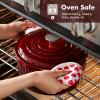 SENSARTE Enameled Cast Iron Dutch Oven 6.5 Quart Nonstick Casserole Cooking Pot with Lid Dual Handles Non-toxic Cooking Pot for Baking, Stews, Braising, Roasting, Oven Safe up to 500°F, Stovetop Compatible(Burgundy Red)