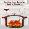 SENSARTE Enameled Cast Iron Dutch Oven 6.5 Quart Nonstick Casserole Cooking Pot with Lid Dual Handles Non-toxic Cooking Pot for Baking, Stews, Braising, Roasting, Oven Safe up to 500°F, Stovetop Compatible(Burgundy Red)
